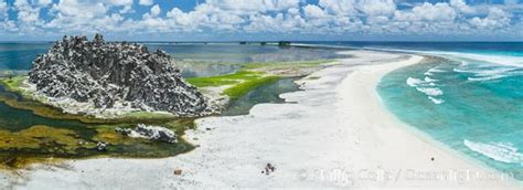 Clipperton Rock on Clipperton atoll, aerial photo, Clipperton Island ...