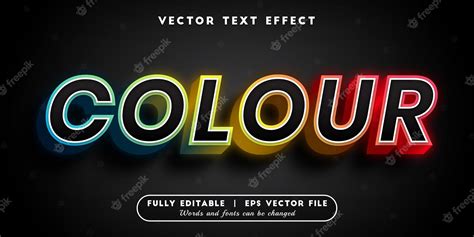 Premium Vector | Colour text effect with editable text style