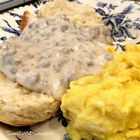 Quick & Easy Sausage Gravy and Biscuits - Sweet Little Bluebird