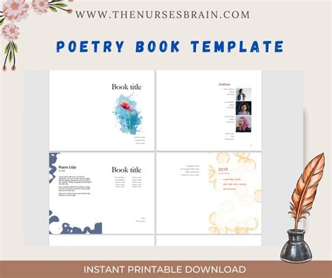 Minimalist Poetry Book Template in 2023 | Poetry books, Book template ...