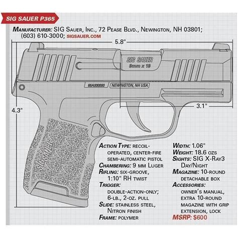 Sig Sauer P365 9mm micro-compact pistol | For Sale Online - Shipped to ...