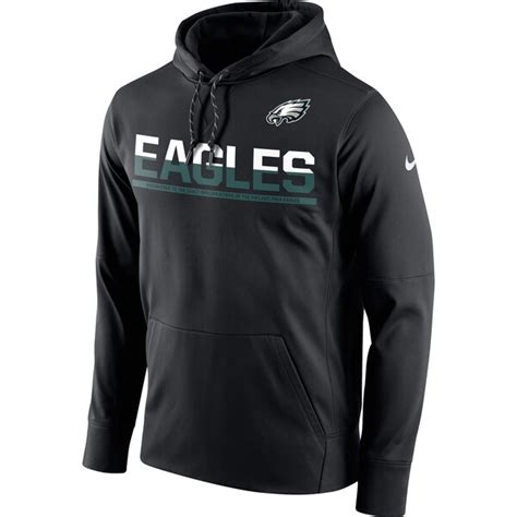 Men's Philadelphia Eagles Nike Black Sideline Circuit Pullover ...