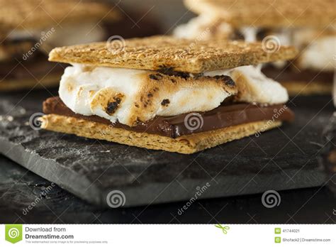 S Mores with Marshmallows Chocolate and Graham Crackers Stock Image - Image of smores, chocolate ...