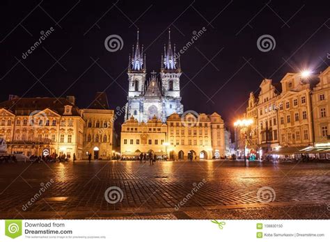 Night Time Illuminations of the Magical Old Town Square in Prague ...