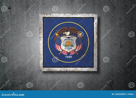 Old Utah State flag stock illustration. Illustration of flag - 126532892