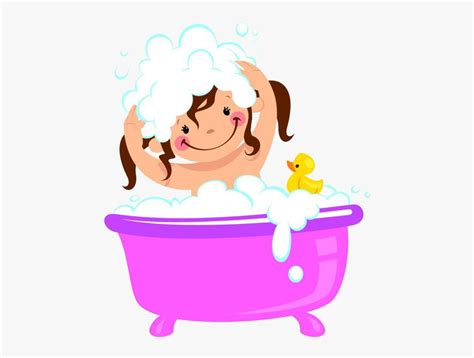 Bathing Bubble Bath Clip - Kids Bathing Cartoon , Free Transparent Clipart - ClipartKey