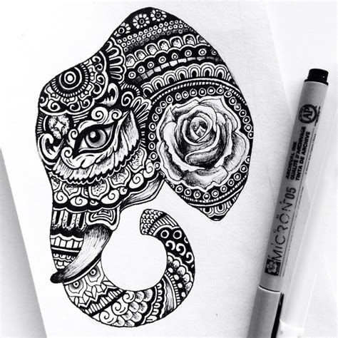 Doodle Elephant Face | PeepsBurgh.Com