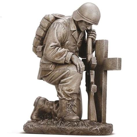 Outdoor military fallen soldier battle cross statue for sale