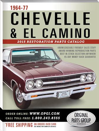 Free 1964-77 Chevelle/El Camino Restoration Parts Catalog @ OPGI.com