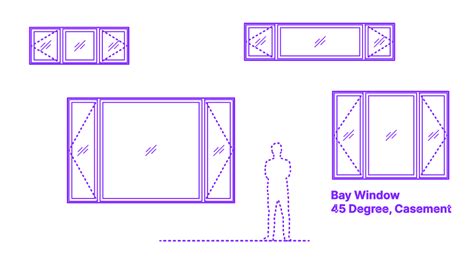 Bay Window - 45 Degree, Casement Dimensions & Drawings | Dimensions.com