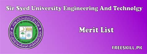 SSUET Merit List 2024 Via Online View - FreeSkill