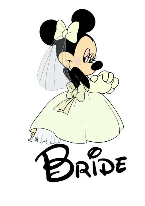 Minnie Bride | Mickey mouse art, Minnie mouse images, Mickey mouse and friends