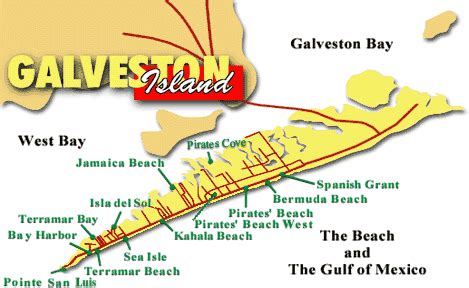 Galveston Beach Map