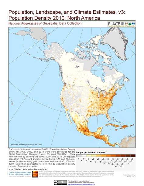 Population Density of North America, 2010 [2550 × 3300] : MapPorn