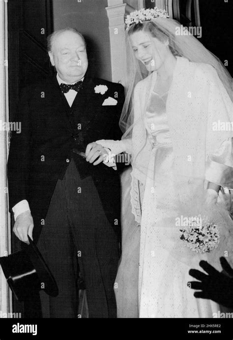 Mary Churchill Weds: Not to be separated from his cigar, even on the occasion of his daughter's ...