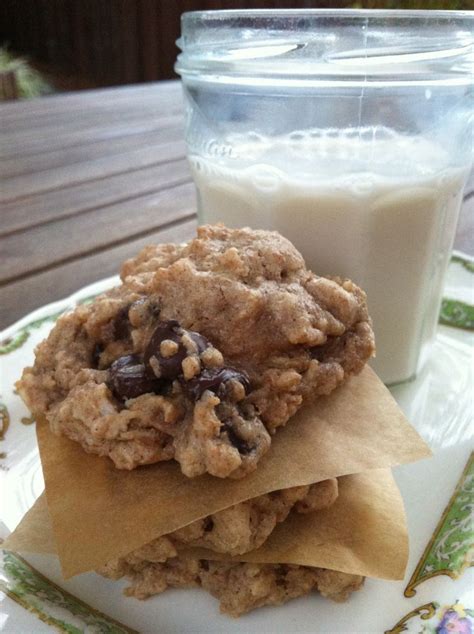 Oatmeal, Almond Butter and Chocolate Chip Cookies | Nutty recipes, Oatmeal chocolate chip ...