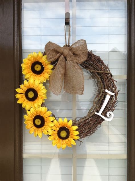 Items similar to Monogram Wreath with Sunflowers on Etsy