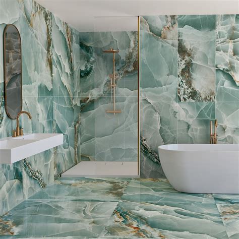 Onyx Marble Turquoise Green Porcelain Wall & Floor Tiles