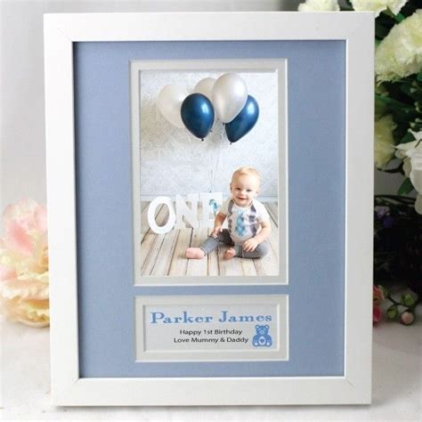 Personalised 1st Birthday Photo Frame 4x6 - Blue