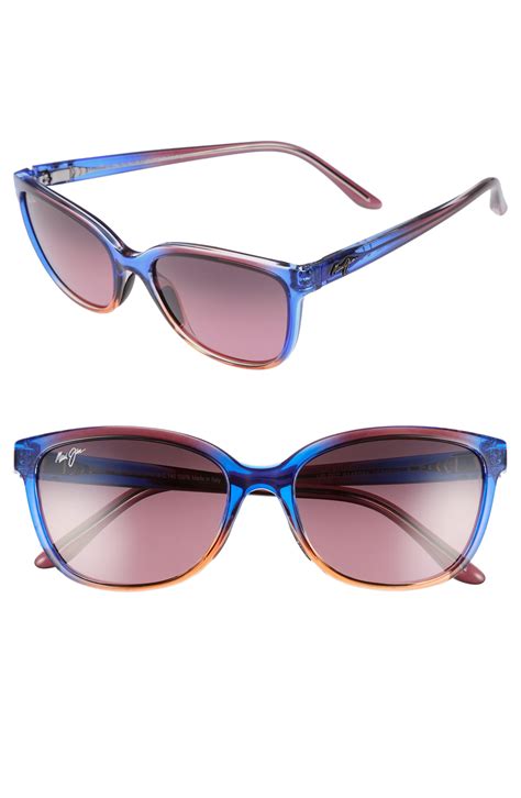 Maui Jim Synthetic Honi 54mm Polarized Cat Eye Sunglasses - Sunset/ Maui Rose in Blue - Save 8% ...