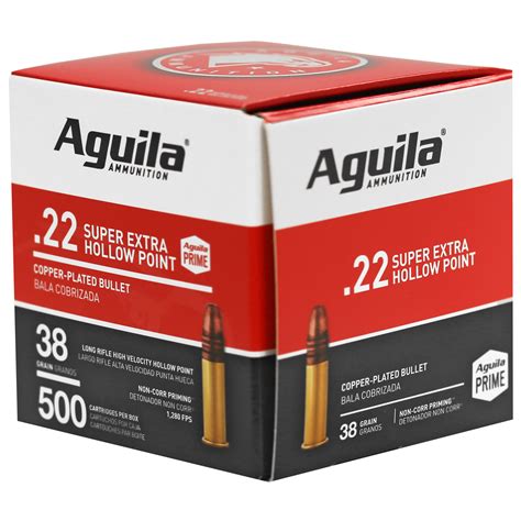 Aguila Ammunition, Rimfire, 22 LR, 38Gr, Hollow Point, Hi-Velocity, 500 Round Box Aguila ...