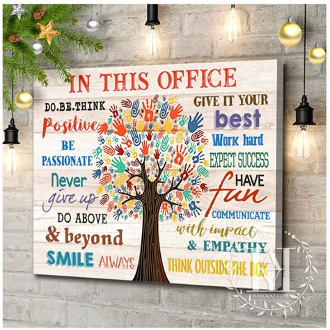 Best Teamwork Inspiration Poster Canvas For Office Decor In This Office Do Be Think Positive ...