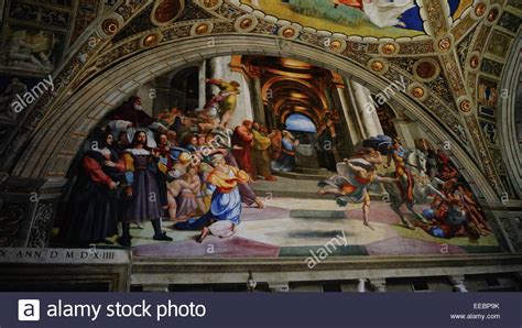 Paintings in Vatican museum, Raphael's Rooms Stock Photo - Alamy