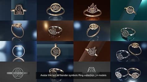 Avatar the last air bender symbols Ring collection | CGTrader