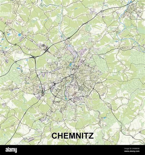 Chemnitz, Germany map poster art Stock Vector Image & Art - Alamy