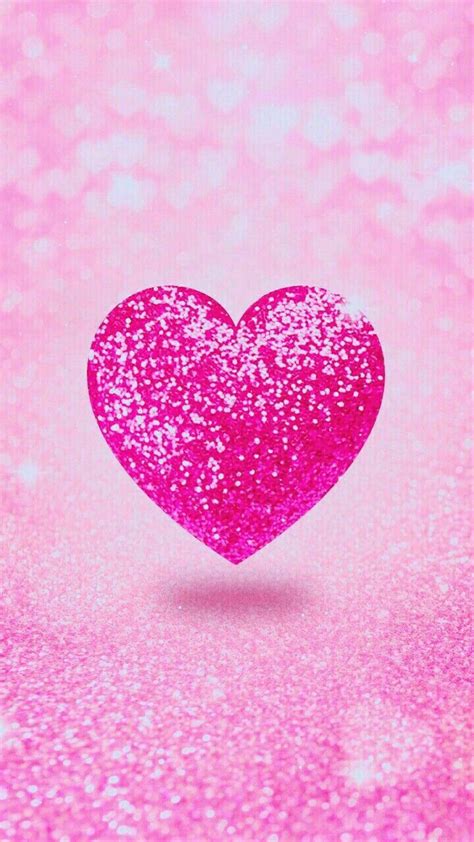 Pink Glitter Heart Wallpaper