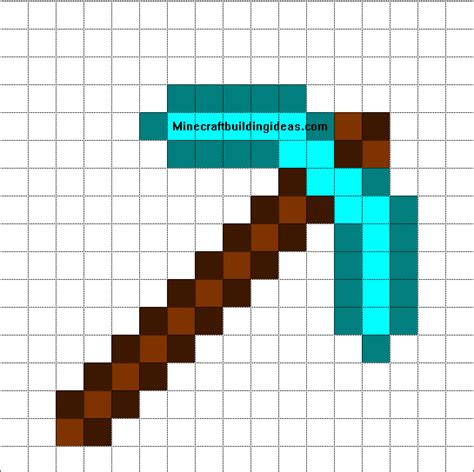 Minecraft Netherite Pickaxe Pixel Art