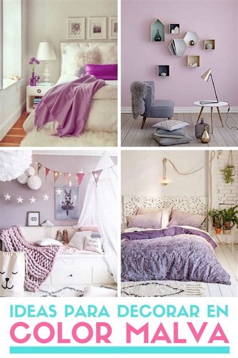 Color malva en la decoración. ¿Con qué colores combina? | Bedroom color combination, Cute room ...