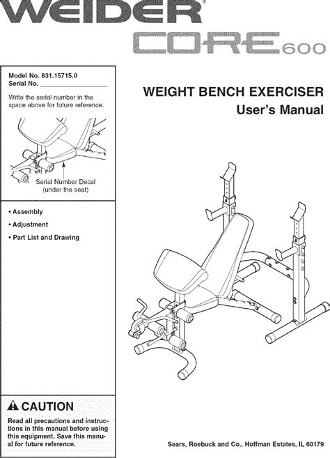 Weider Core 600 Weight Bench Manual | Blog Dandk