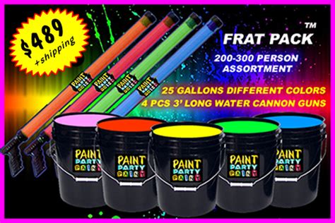 Black Light Paint in Assorted Colors - Washable Fluorescent Paint & Paint Guns - FRAT PACK ...