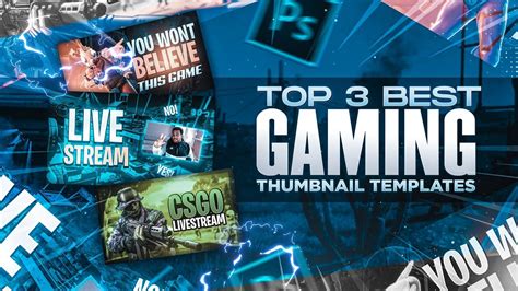 Top 3 Best Gaming Thumbnail Templates | Free Template | Thumbnail ...