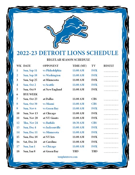 Lions Patriots 2024-2024 Schedule - 2024 Schedule 1