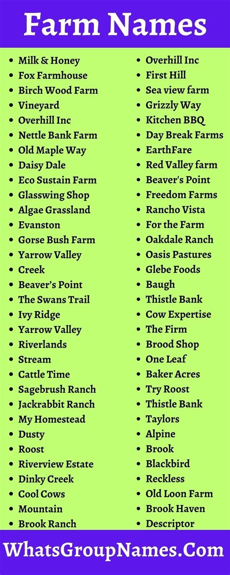 Best Farm Names: 298+ Ranch Name Ideas