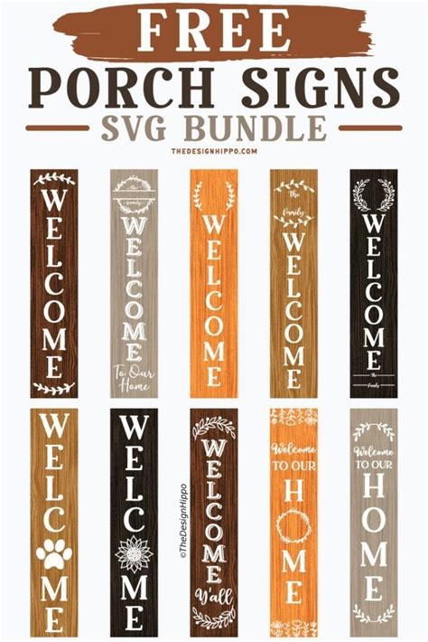 10 Free Welcome SVG files for Cricut Vertical Porch Signs