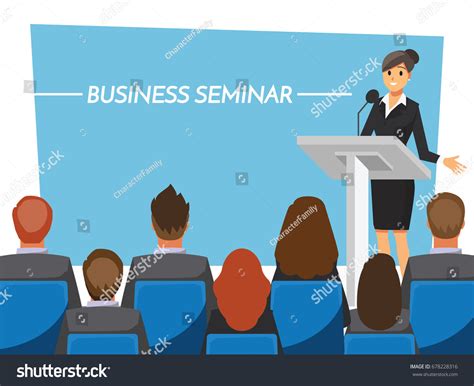 Business Seminar Vector Illustration Cartoon Character Stock Vector ...