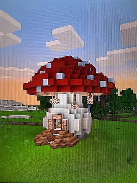 Mushroom house minecraft | Decoraciones minecraft, Manualidades ...