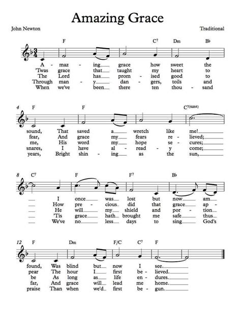 Free Lead Sheet – Amazing Grace | Clarinet sheet music, Sheet music ...