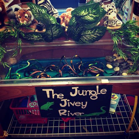 A great sensory table. #sensory #preschool #jungle #theme #river ...