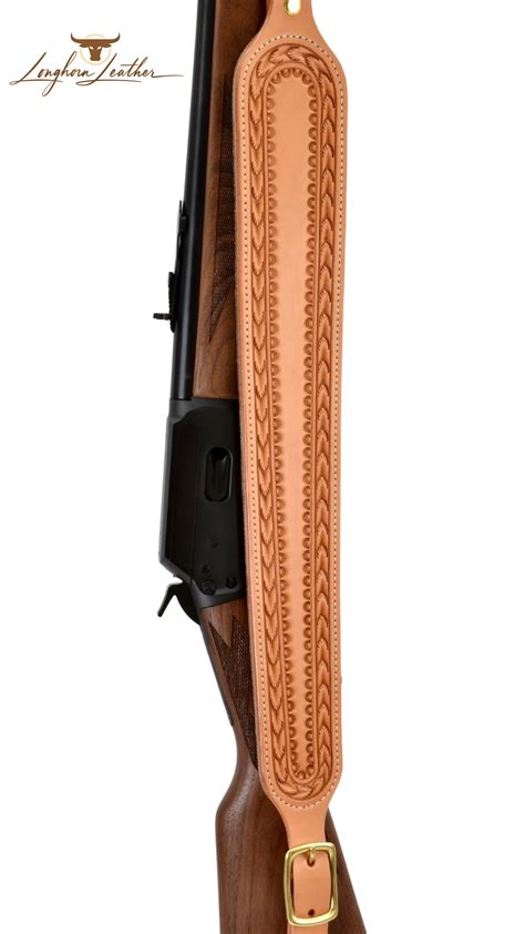 Longhorn Leather AZ-Custom leather rifle sling featuring the Nogales design. Longhorn Leather AZ