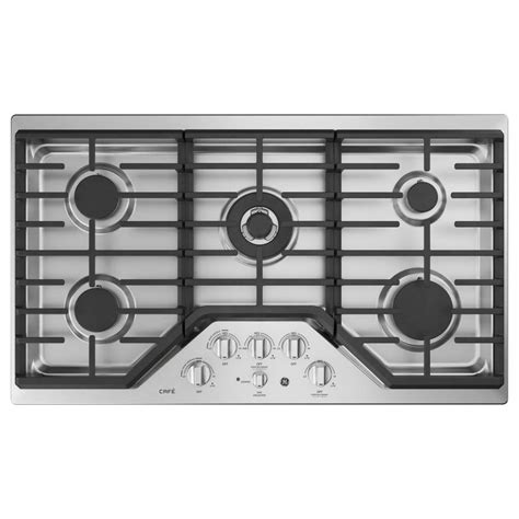 GE Cafe 5-Burner Gas Cooktop (Stainless steel) (Common: 36 -in; Actual ...