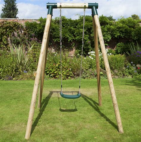 Rebo Kids Wooden Garden Swing Set Childrens Swings - Solar Single Swing 5060225284017 | eBay