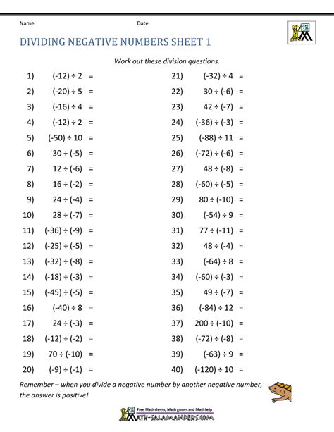 How To Divide By Negative Numbers - Templates Printable Free