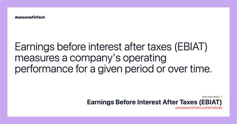 Earnings Before Interest After Taxes (EBIAT) | AwesomeFinTech Blog