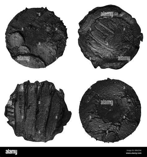 Set of four black paint samples isolated on a white background Stock Photo - Alamy