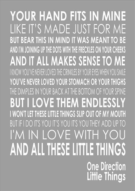 One Direction - Little Things - Word Typography Words Song Lyric Lyrics Wall Art | eBay | Song ...