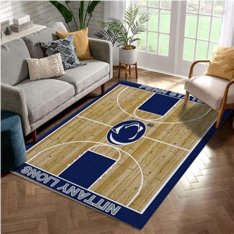 College Home Court Penn State Basketball Team Logo Area Rug Kitchen Rug ...